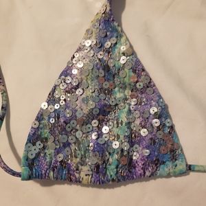 Victorias secret bikini, snake print, sequined top.